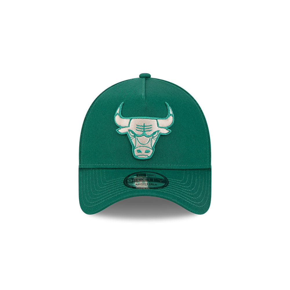 Chicago Bulls Hat - Deep Emerald Green 9Forty A-Frame NBA Snapback Cap - New Era